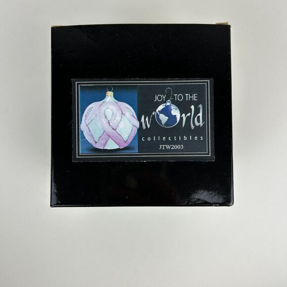 Vintage Blown Glass Pink Ribbons Breast Cancer Ornament Limited Edition with Box - Picture 3 of 13
